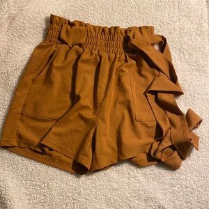 Orange tie shorts